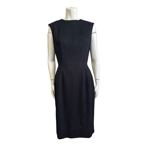 Vintage HELEN WONG Sleeveless Wool Sheath Dress British Hong Kong Women Small - Picture 3 of 10